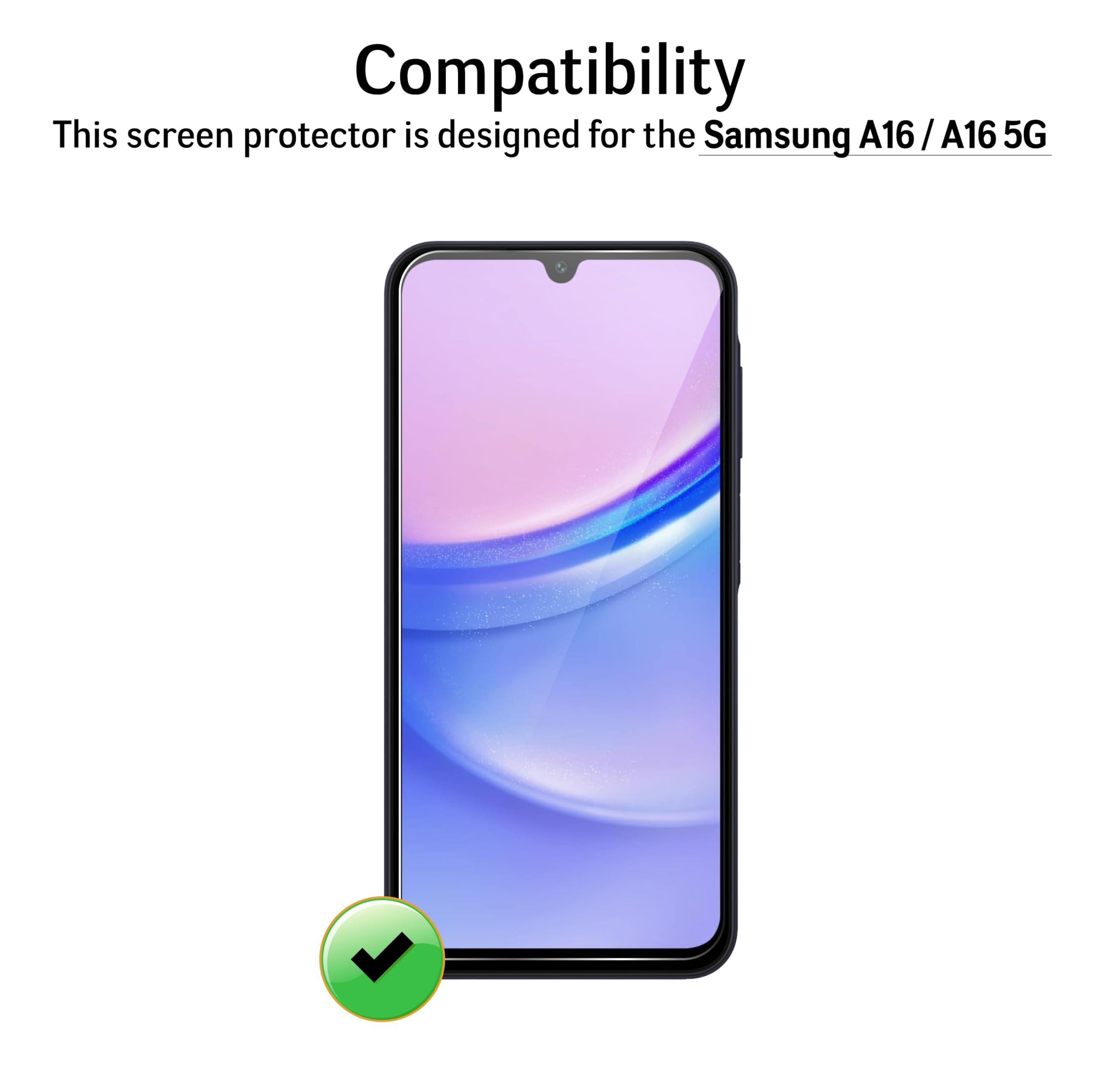 Vetro Temperato per Samsung Galaxy A16 5G / A16 4G [2 Pezzi] Vetrino Protettivo Pellicola Protezione Schermo