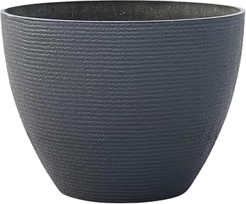 Flower Pot, Large Water Lily Pot, Deep Goldfish Pot, Resin Planter, With Drainage Holes, Ventilation, Durable, Simulated Stone Pattern, Diameter 21.7 inches 55 cm, Extra Large, Bonsai