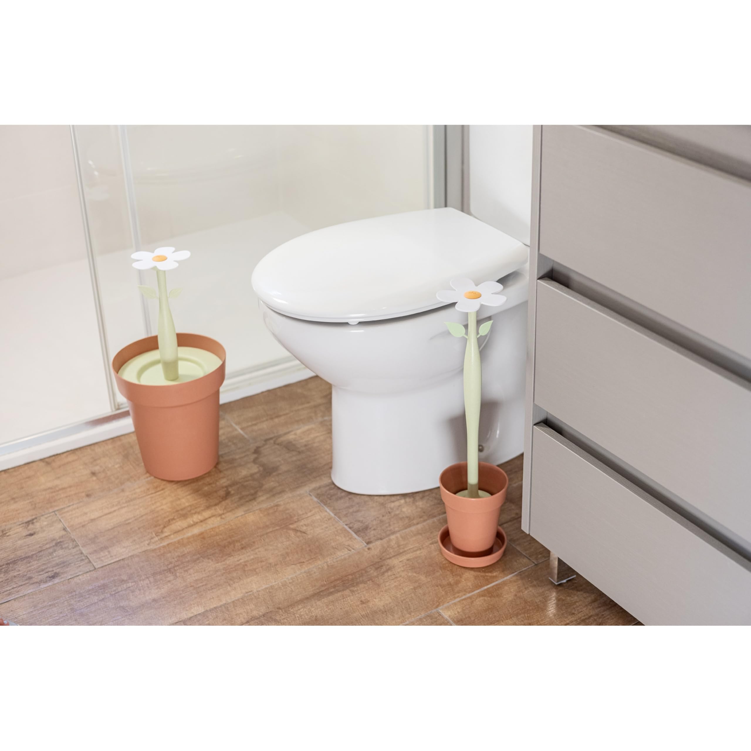 VIGAR Pattumiera da bagno coperchio a fiore. Interno rimovibile, realizzato con bioplastiche di buccia di riso.…