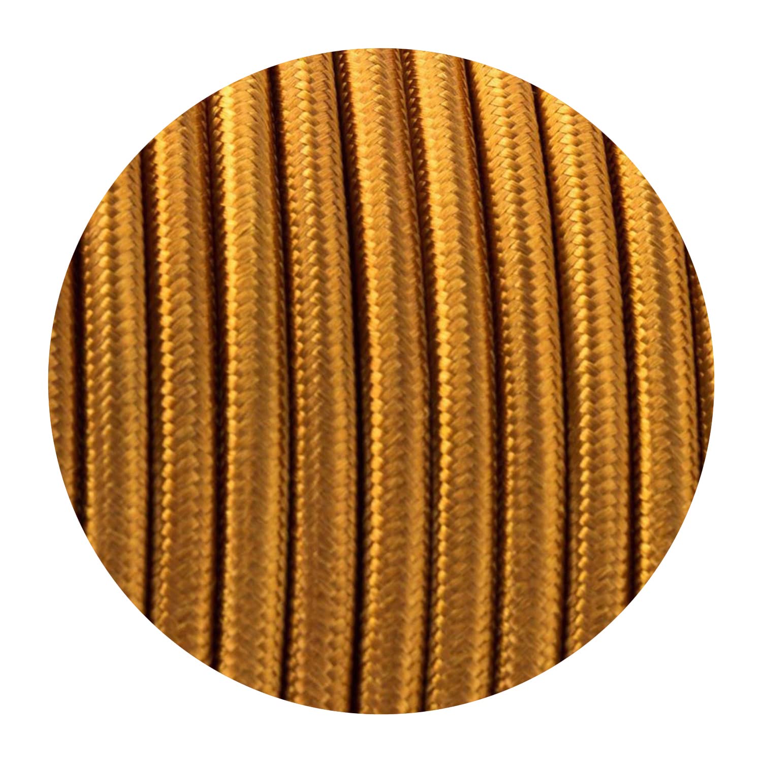 LEDSone Vintage Italian Coloured Braided Gold Lighting Fabric Cable Flex Cord 2 Core Round 0.75mm Lightting Wire for pendant Ceiling Light (Gold)