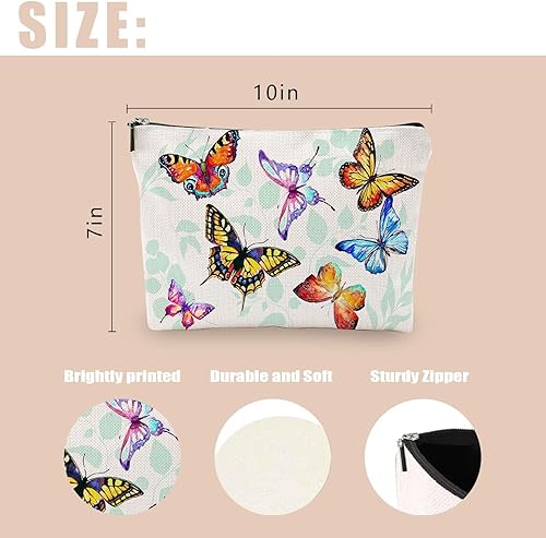 Miniatura 8 de Bolsa de maquillaje de viaje para cosméticos bolsa de maquillaje impermeable con cremallera bolsa de cosméticos para mujer 7 x 10 pulgadas Imagen de