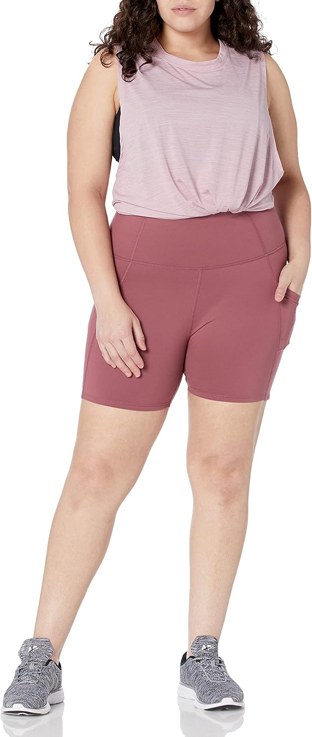 Core 10 Women's All Day Comfort Slim-Fit High-Waist Side-Pocket Booty Yoga Short - Image 4