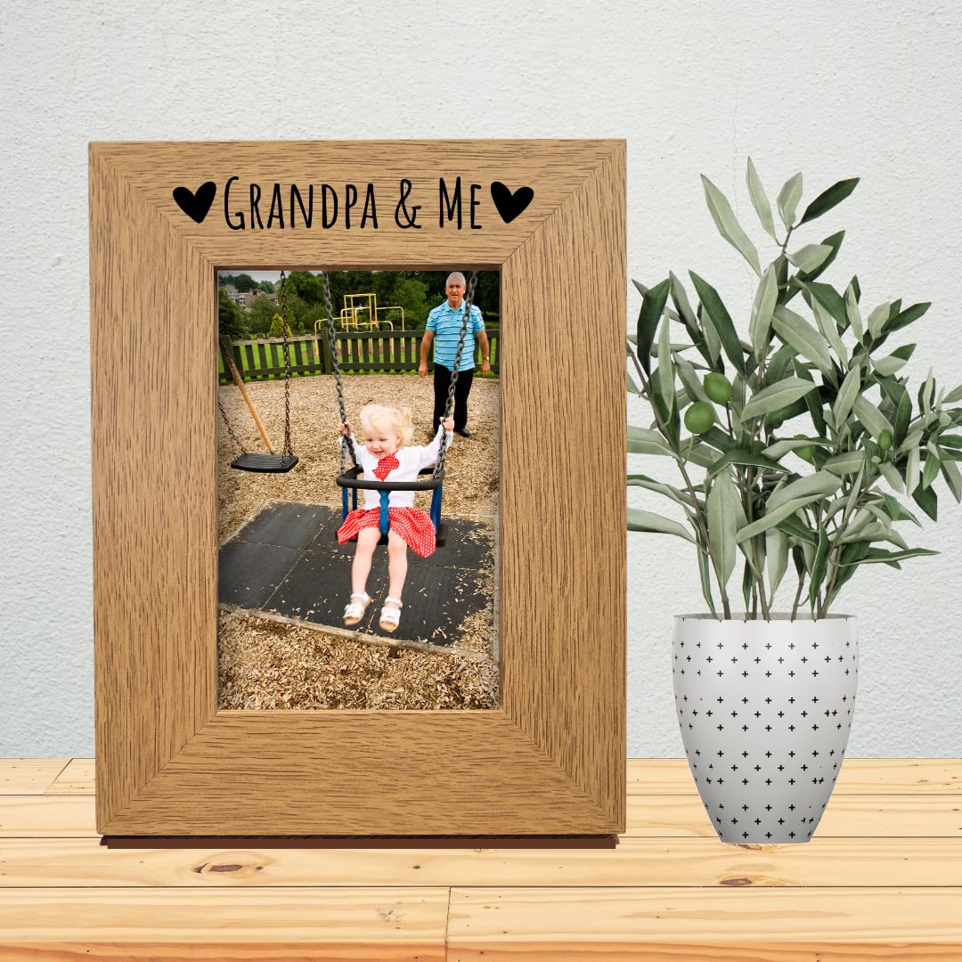 Second Ave Oak 6x4 Portrait Picture Photo Frame Grandpa & Me Gift Birthday Father's Day Christmas