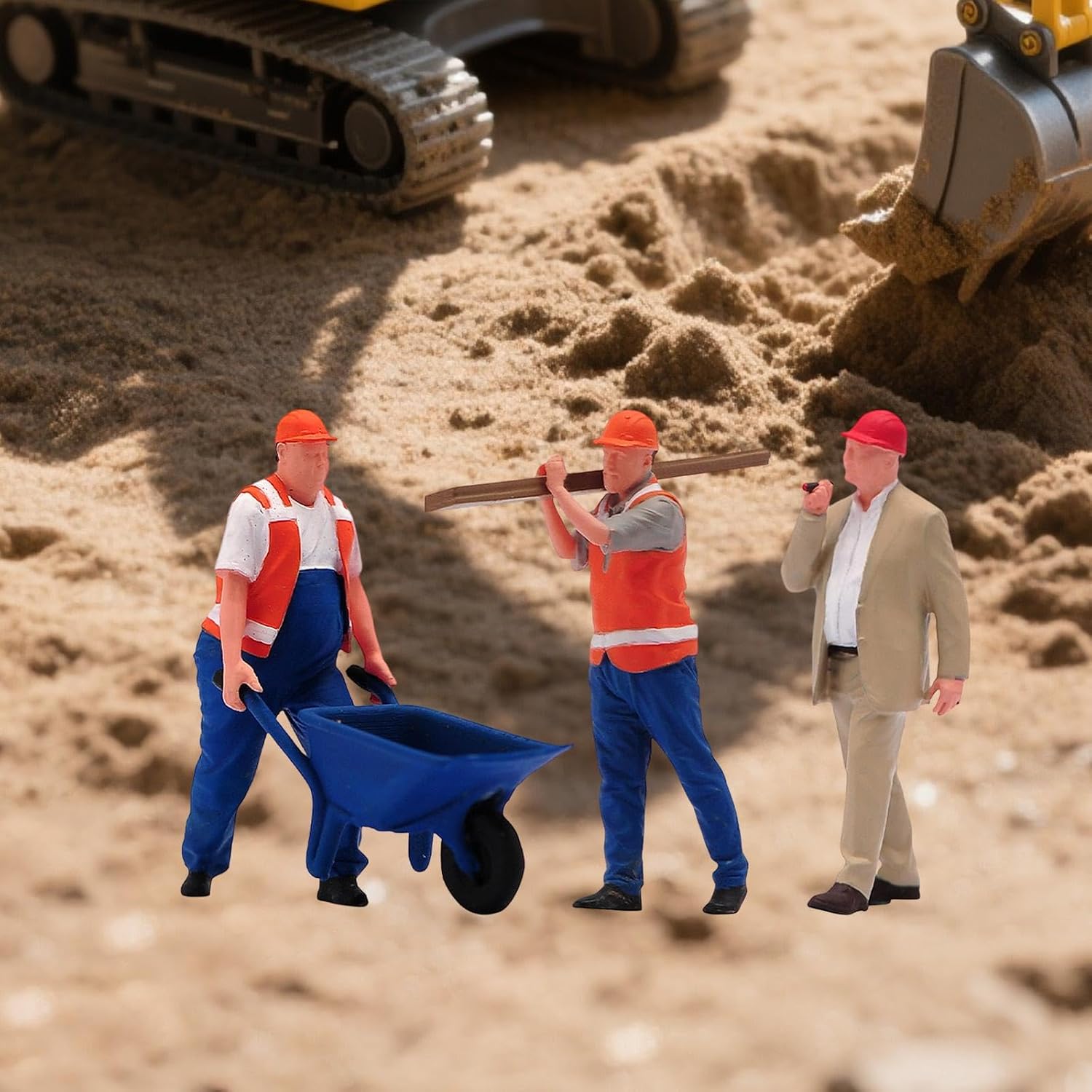 Simhoa Miniature Figures Model 1/64 Scale,Diorama Figure Construction Building Workers Mini Simulation for Photography Props Layout, Style C