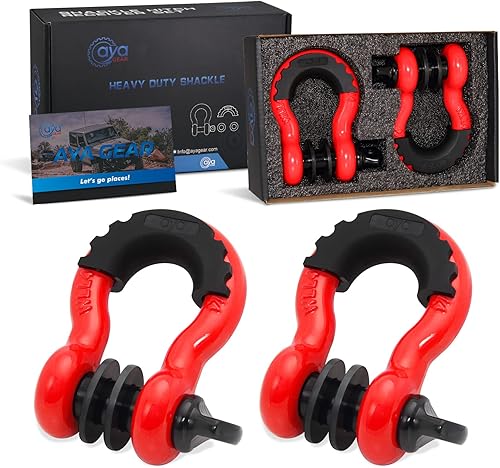 AyA Gear Grillete de anillo D (paquete de 2) 62,700 libras de resistencia a la rotura con pasador de tornillo de 78 pulgadas y grillete aislador y