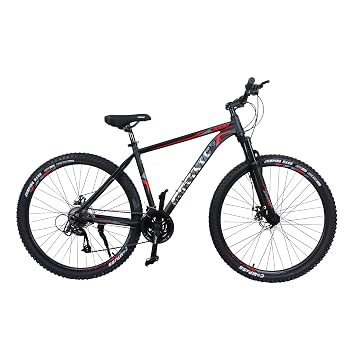 Cosmic Bicycle 29 3000 AL 27SPD FSLO Alloy Bicycle with Front Suspension Lock Out and Dual disc Brakes - Black/Red