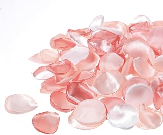 200 Pcs Silk Rose Petals, White and Pink Fake Rose Petals for Wedding Bridal Shower Decor Aisle Scatter Dinner Table Party Decor