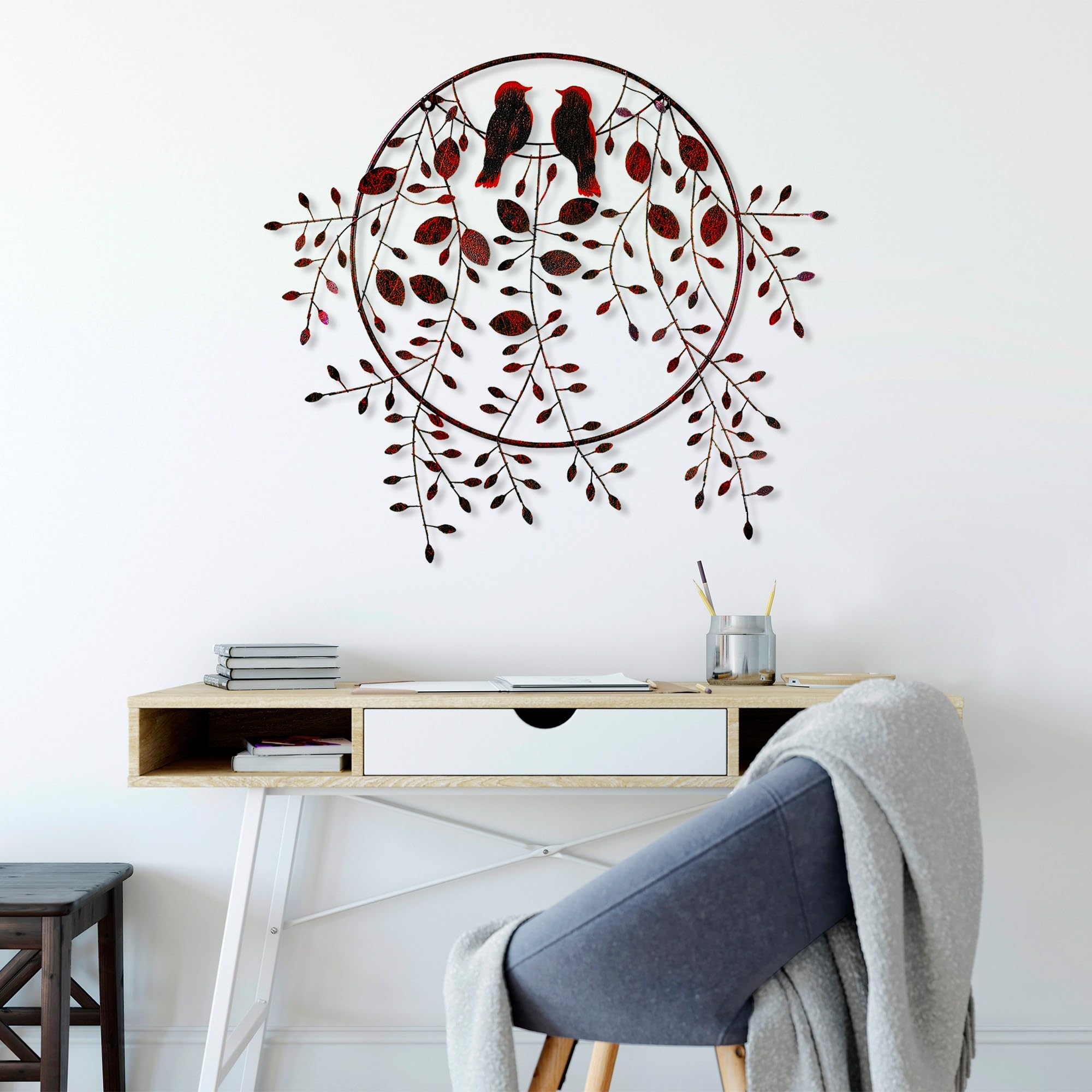 Handmade Decorative Metal Wall Accessory, 75 x 86 cm, 100% Metal (1.5 mm), Unique Hand-Painted Design, Perfect for Home Decor & Art Lovers