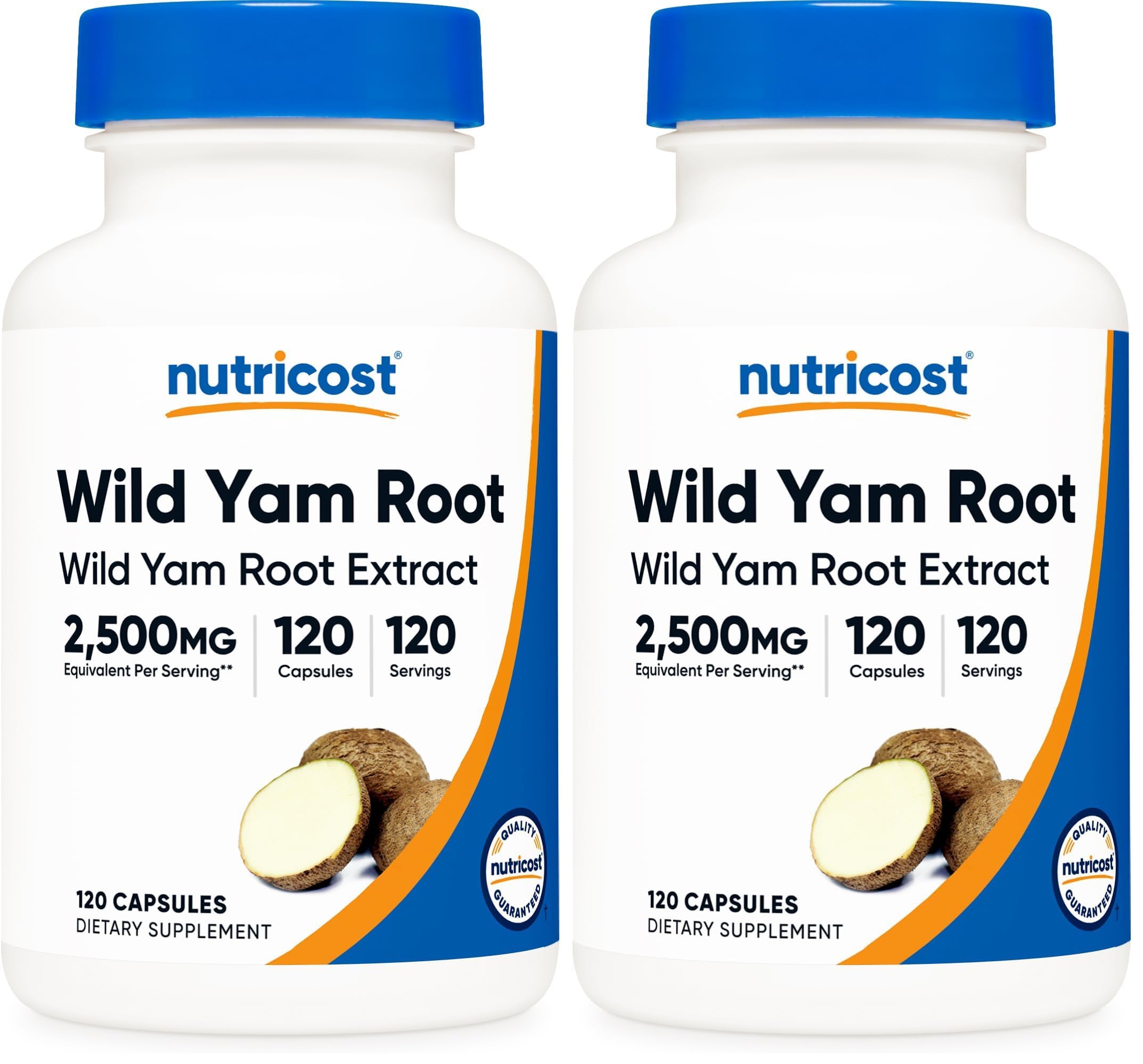 Nutricost Wild Yam Root 120 Capsules for 120 Servings Per Bottle, GMO-Free (Pack of 2) 120 Count (Pack of 2)
