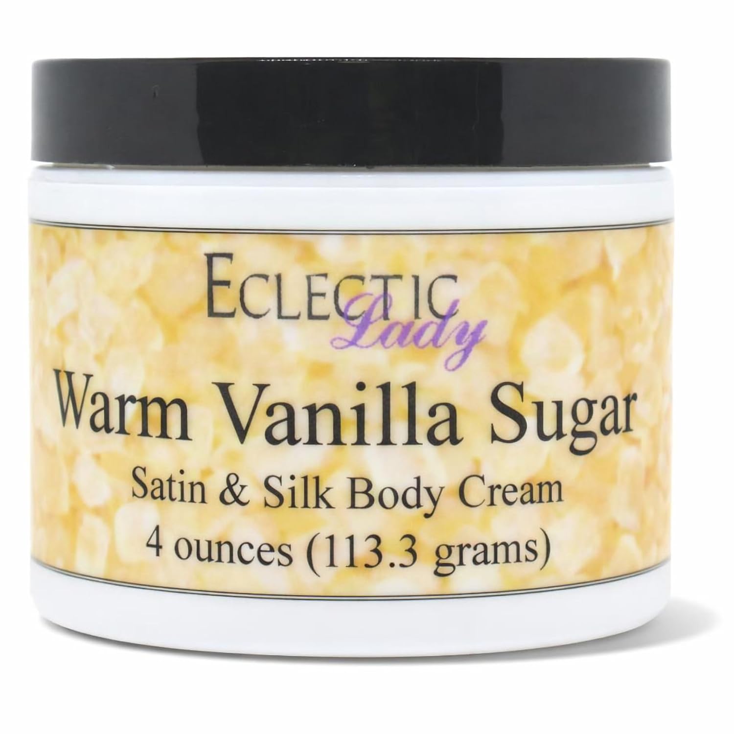 Eclectic Lady Warm Vanilla Sugar Satin and Silk Cream, Body Cream, Body Lotion, 16 oz - Shea Butter, Aloe, Silk Amino Acids, Vitamin E, Phthalate-Free, Handcrafted in USA - Perfect For Women