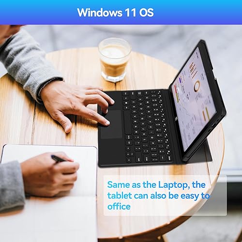 Miniatura 3 de Tableta Windows 11 con teclado 8GB+128GB SSD Tablet con estuche, CPU Intel, teclado de acoplamiento, (Micro HDMI+ranura USB tipo C), WiFi dual 5G,