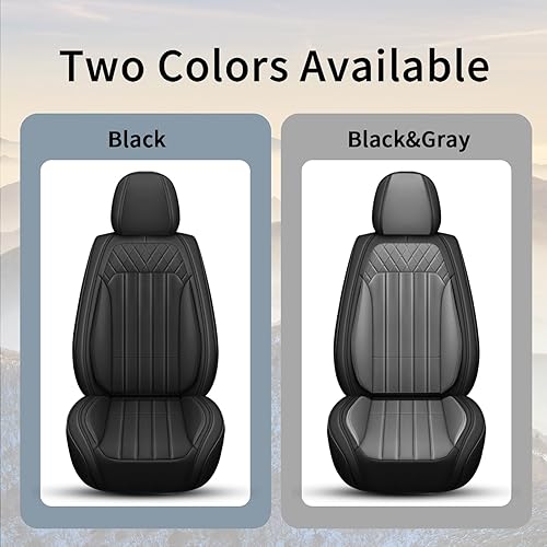 Miniatura 9 de Fundas de asiento de automóvil para Kia Optima 2002-2020 con cuero sintético impermeable y fáciles de instalar (juego completo, negro)