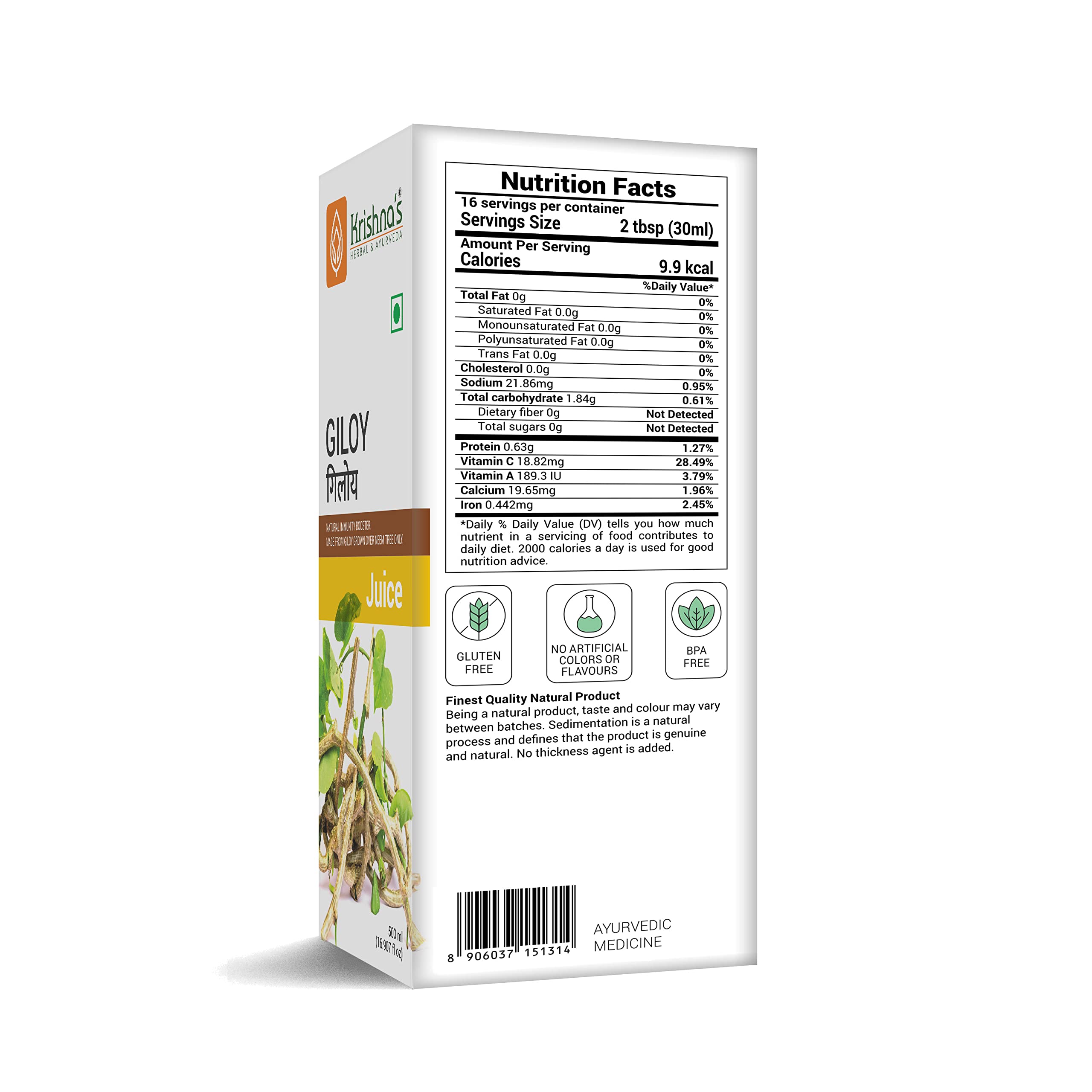 Krishna's Giloy Juice Immunity Booster - 500 ml | Pack of 1 | Immune Support | Respiratory Health & Gut Health - Image 9 thumbnail