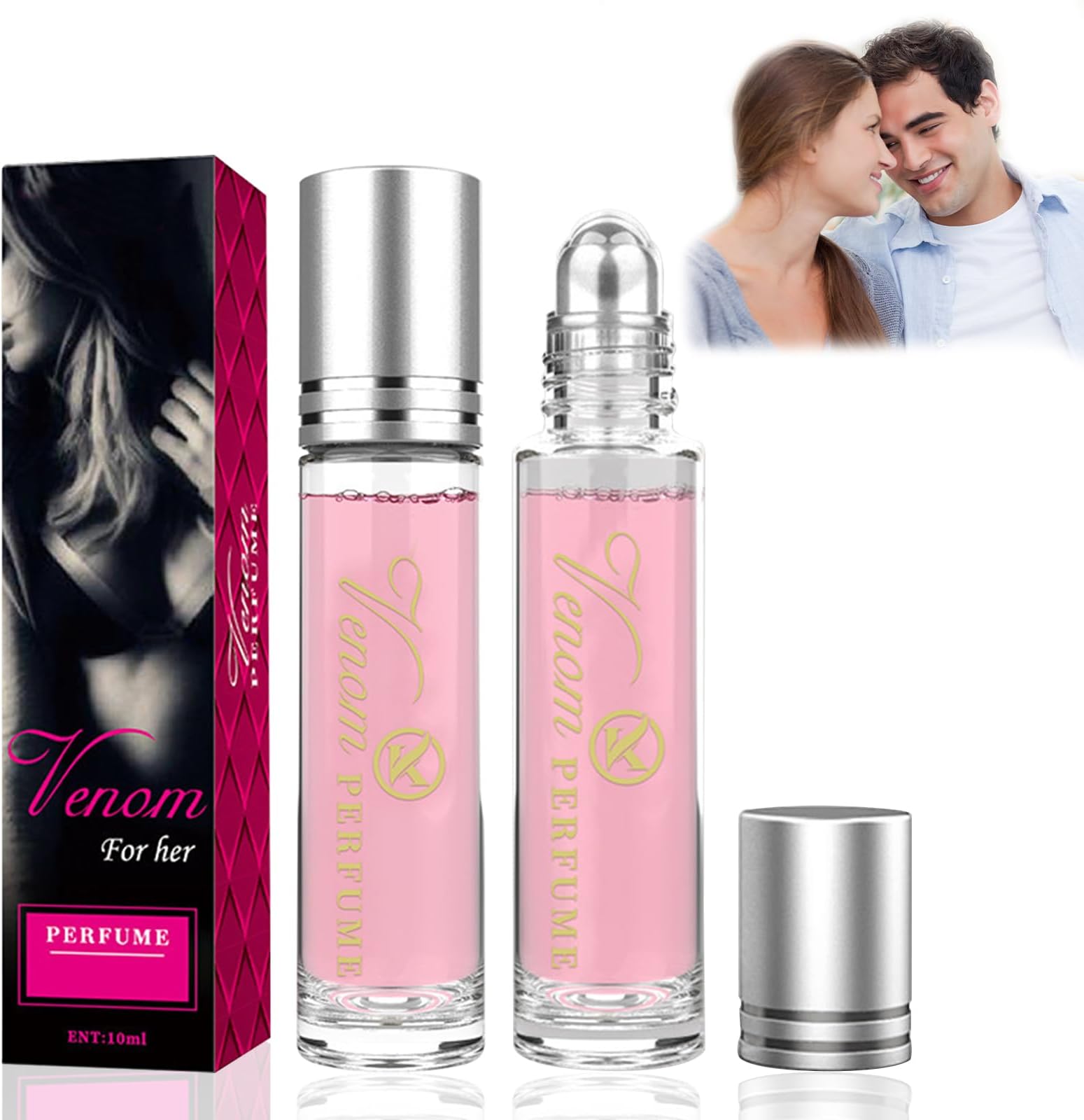 2PCS Pheromone Perfume Roll On Pheromone Perfume For Women to Attract Men Infused Essential Oil Cologne Perfume