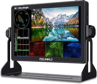 FEELWORLD LUT11S 10.1 Inch 2000nit Ultra Bright Camera Field DSLR Monitor with Touchscreen Waveform LUT F970 Install and Power Kit HDMI SDI Input Output