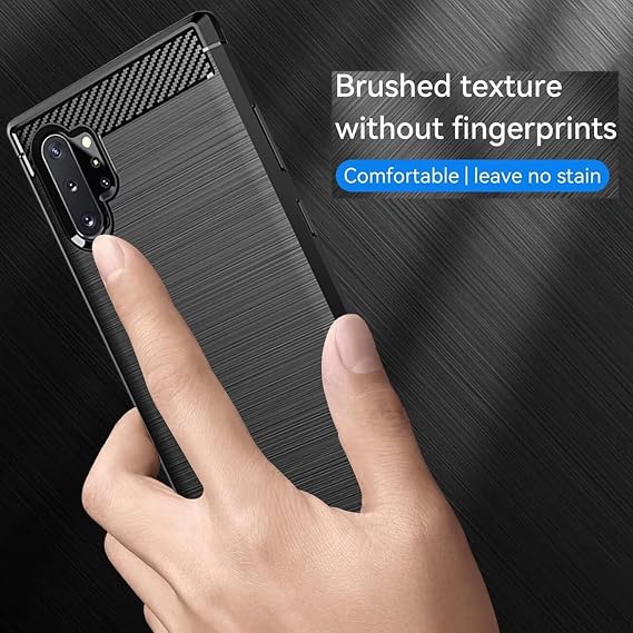 Case for Galaxy Note 10 Plus Case, Samsung Note 10+ 5G SM-N975F Case, Ultra Slim Phone Cover with Shock-Absorption TPU Rubber Protective Case for Samsung Galaxy Note 10 Plus Black
