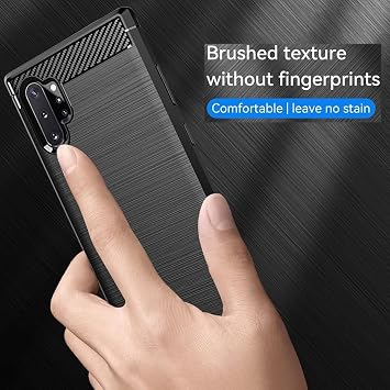 Case for Galaxy Note 10 Plus Case, Samsung Note 10+ 5G SM-N975F Case, Ultra Slim Phone Cover with Shock-Absorption TPU Rubber Protective Case for Samsung Galaxy Note 10 Plus Black