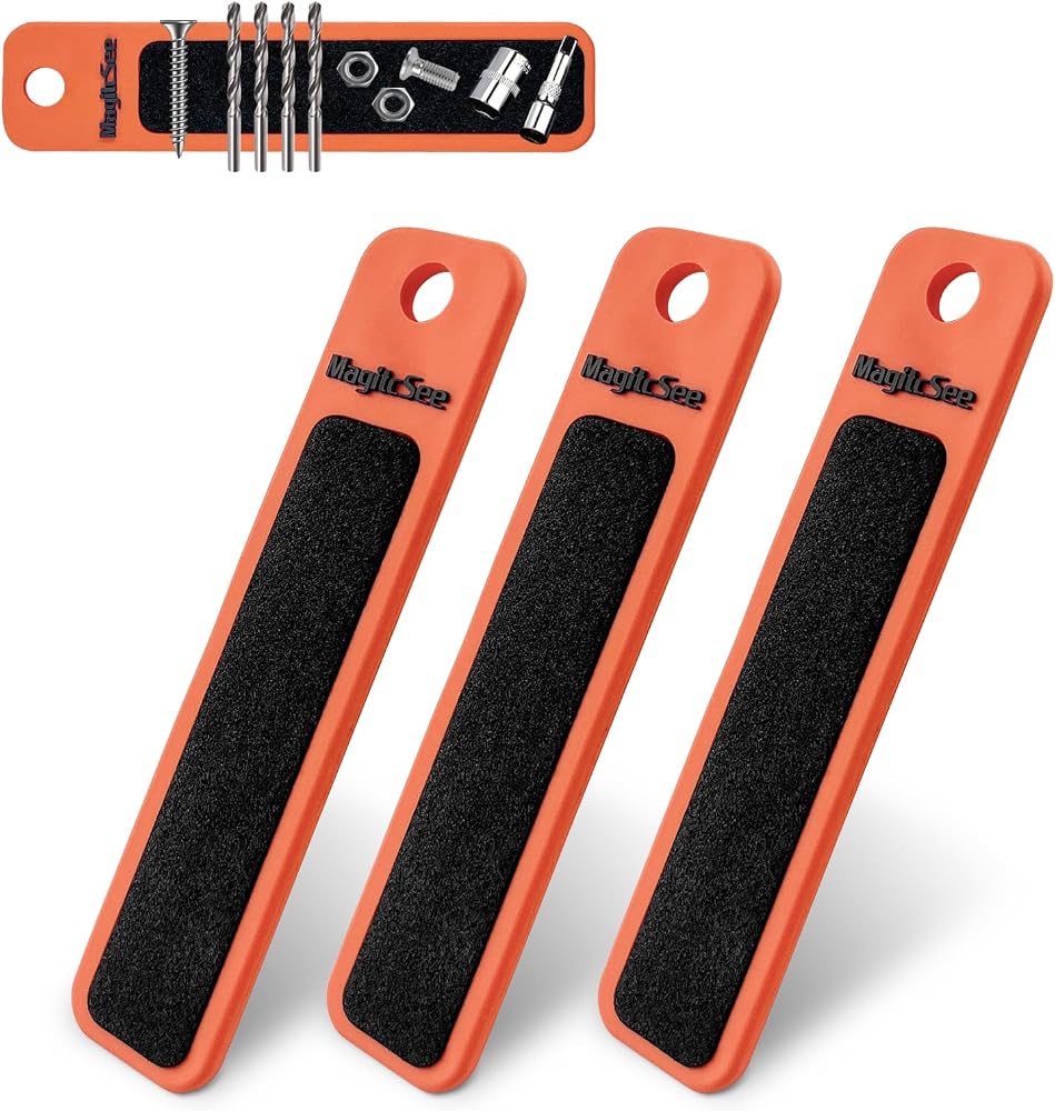 Double-Sided Slim Magnetic Tool Grip Mat for Organization and Storage-Keep Tools Within Arms Reach,Strong Magnet Pad,Nails,Hex Bit,Metal Tools Holder-Ideal for Car Repair, Workshop and DIY Projects