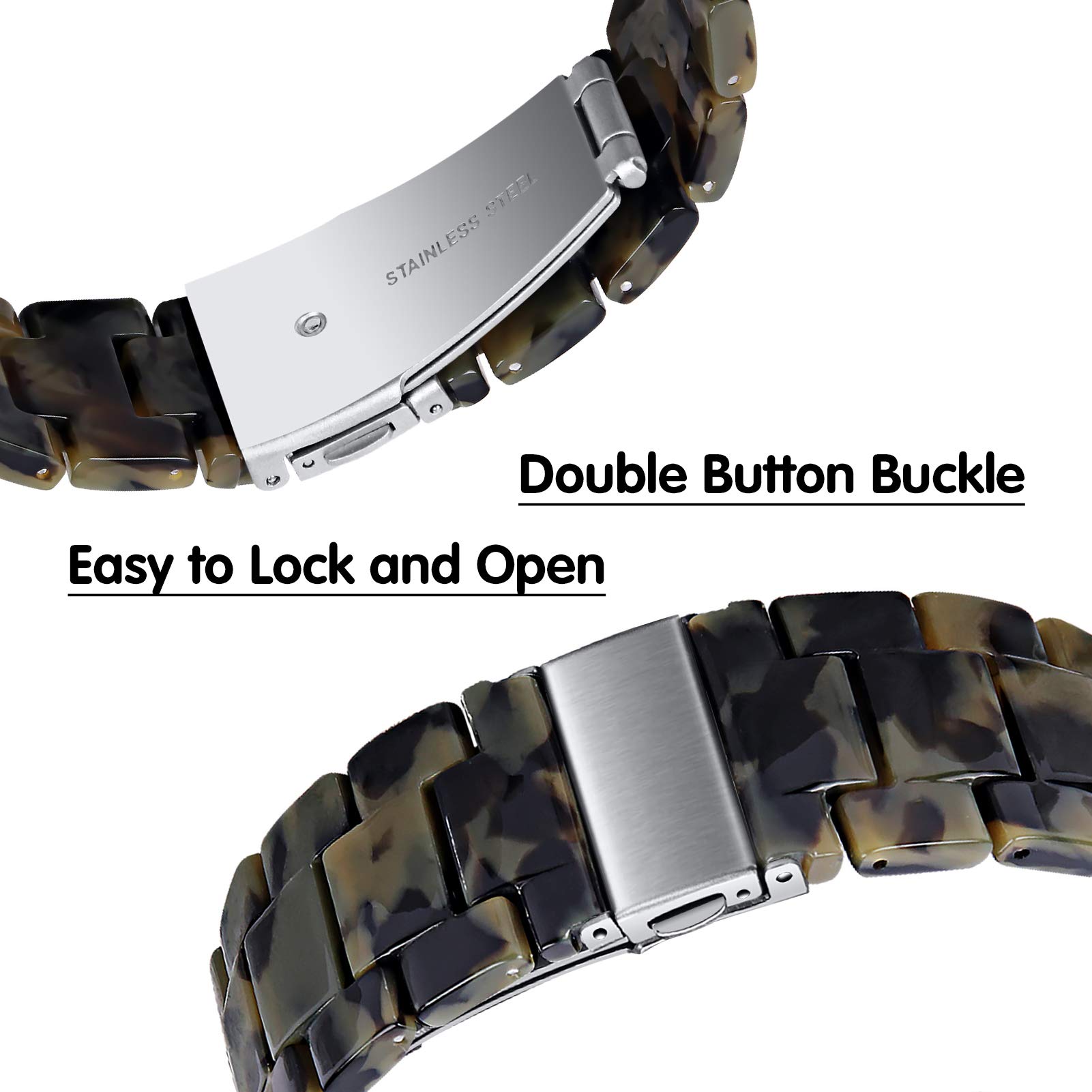 JOYOZY Lightweight Fashion Bands Compatible with Fitbit Versa 3 &Fitbit Sense Watch,Resin Strap Replacement Wristband for Women Men with Versa 3&Sense Clear Screen Protector Case(Matte Army Green)