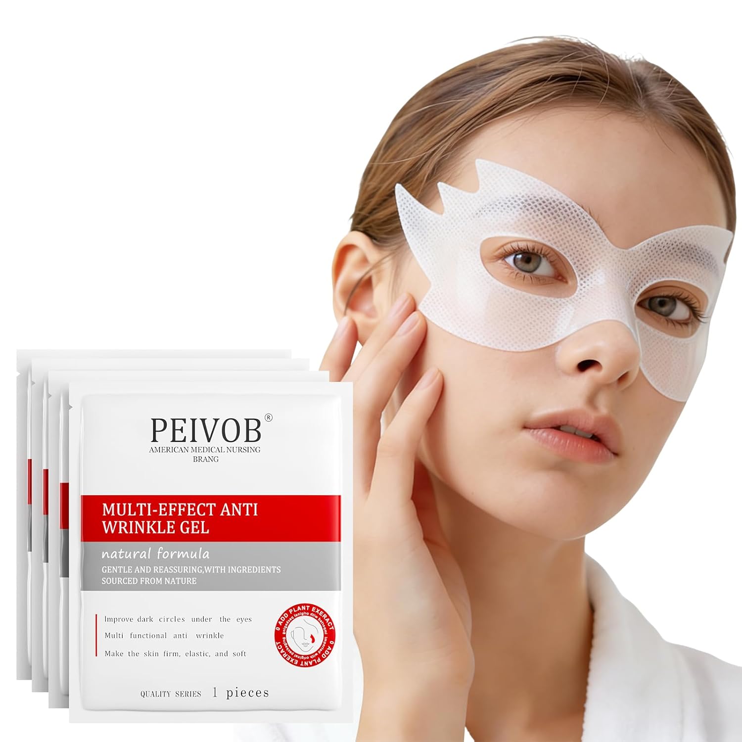 Korean made 360 ° adhesive eye mask eye mask is suitable for reducing dark circles and puffiness. It is rich in hyaluronic acid, niacinamide, collagen, and anti wrinkle effects