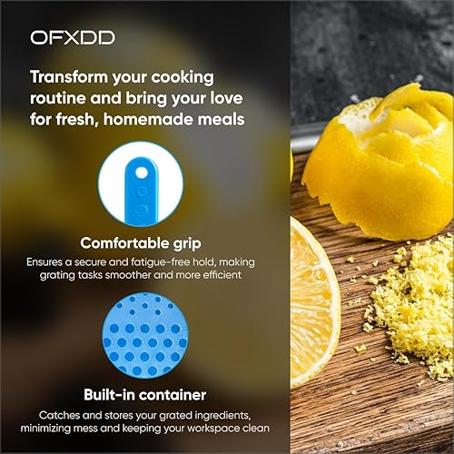 Miniatura 6 de Ralladores para cocina – Trituradora de plástico para cocina con recipiente – Ralladores de mano, peladores y rebanadores – Ralladores de alimentos