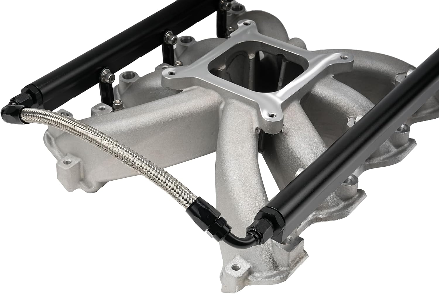 EFI Single Plane Mid-Rise Intake Manifold GM LS3 L92 Rectangle Port with Fuel Rail (Satin)