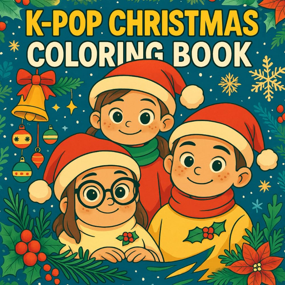 K-pop Christmas Coloring Book: Bold and Easy Coloring Pages for Teens & Adults