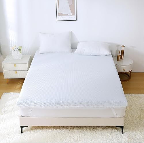 Miniatura 35 de MUXHOMO 2 Inch 7-Zone Queen Mattress Topper, Egg Crate Foam Mattress Topper Queen Size for Back Pain, Lavender Cooling Gel Infused Bed Pad