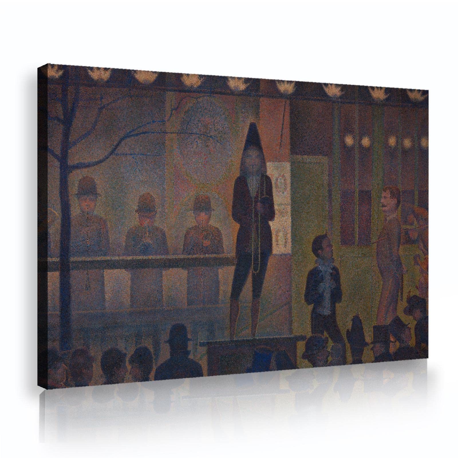 Via Vela Georges Seurat Cyrk Boczny plakat na płótnie oprawiony nowoczesny obraz słynny obraz sztuka ścienna replika do salonu dekoracja domu 60 x 90 cm rama wewnętrzna