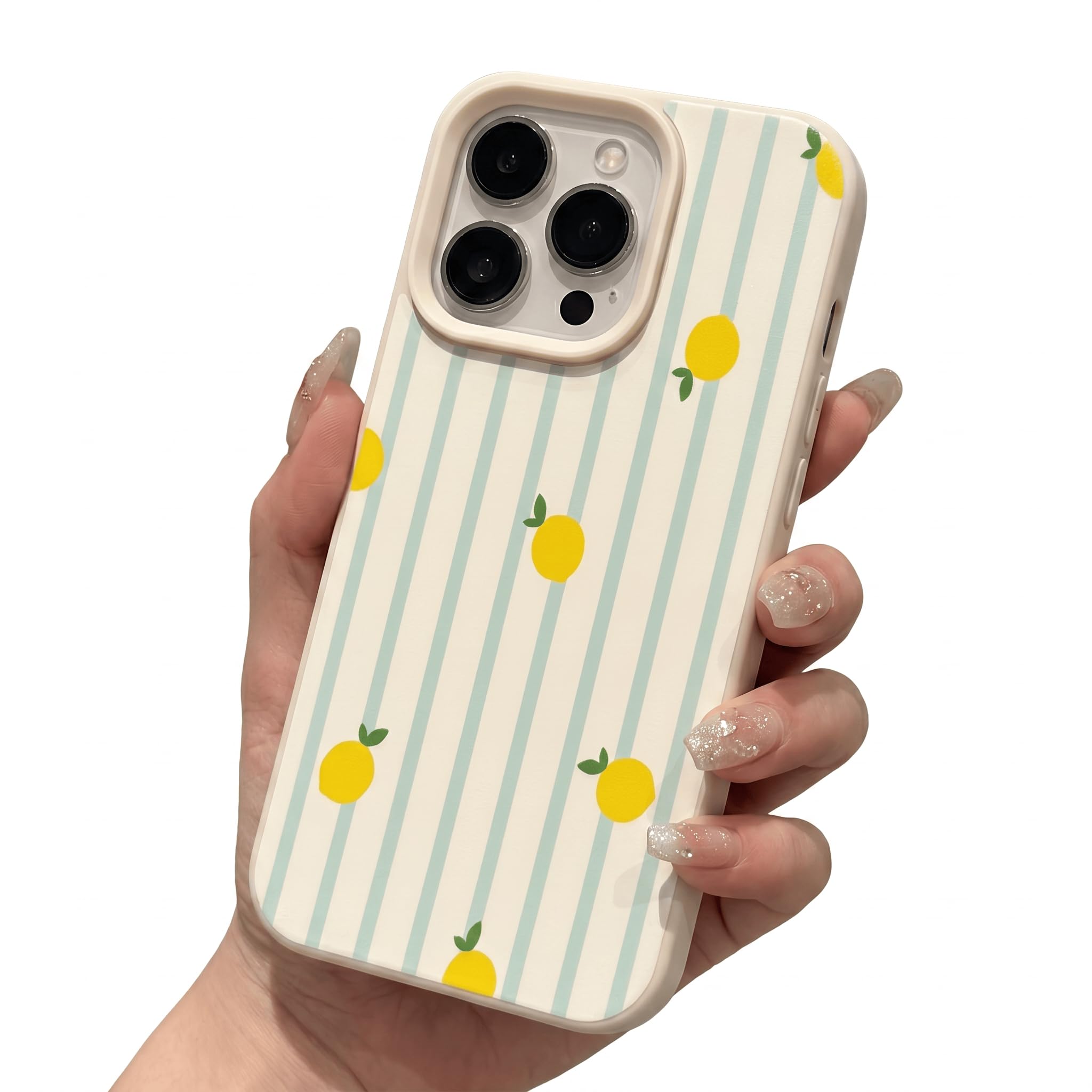 Dayinovate Handyhülle für iPhone 13 Pro Hülle, Aesthetic Gestreifte Striped Sommer Muster Motiv Design Silikon Schutzhülle, Weiche TPU Stoßfest Bumper Case für iPhone 13 Pro 6,1 - Grün Gelb