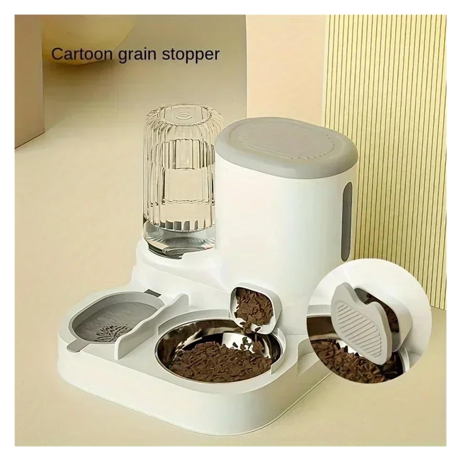 Distributore di cibo for animali domestici, non elettrico(Grey)
