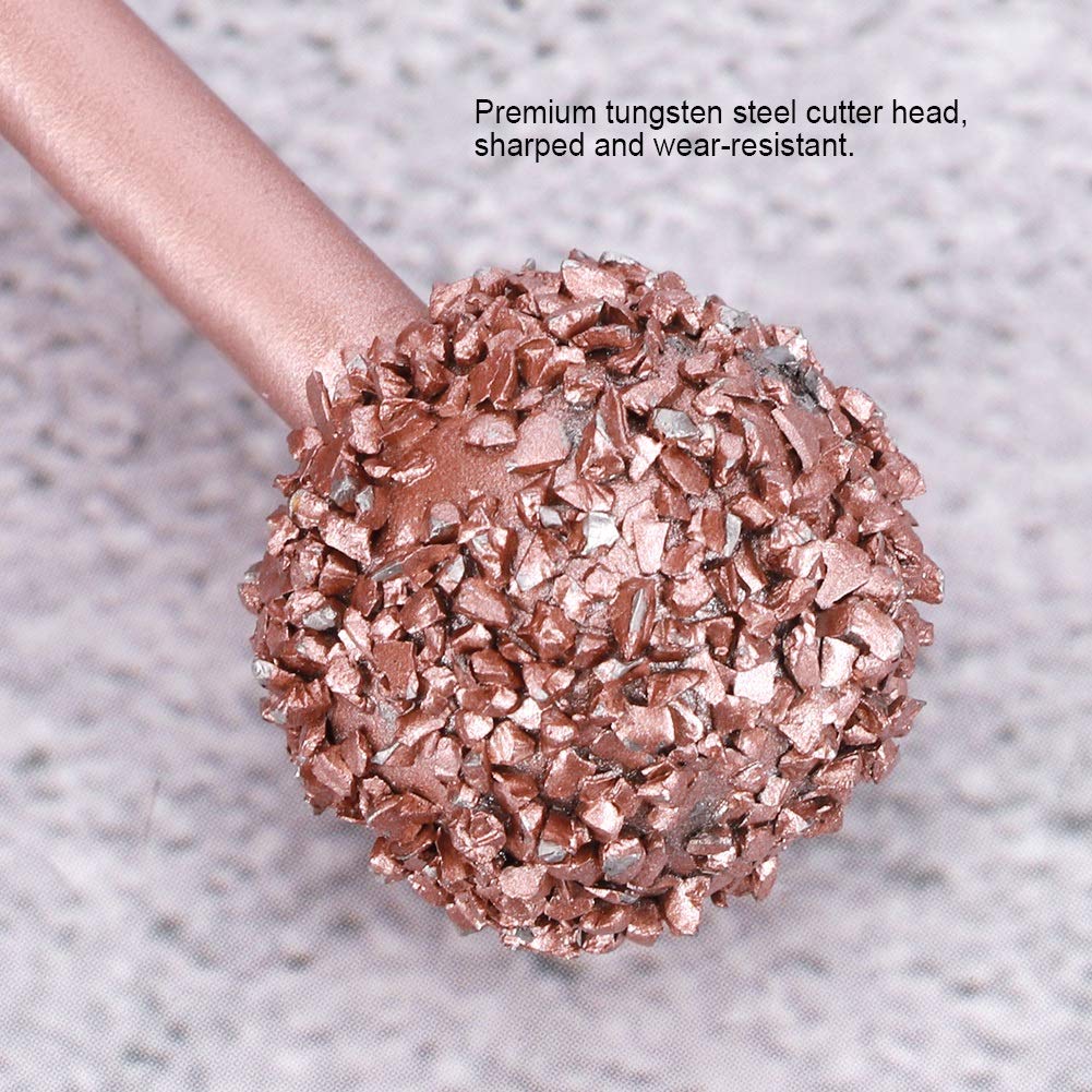 Grinding, 2pcs Tungsten Steel Pneumatic Grinding Head Round Polished Ball Professional Vehicle Repair Tool (8005-01 coarse Sand 6 22 Tungsten)