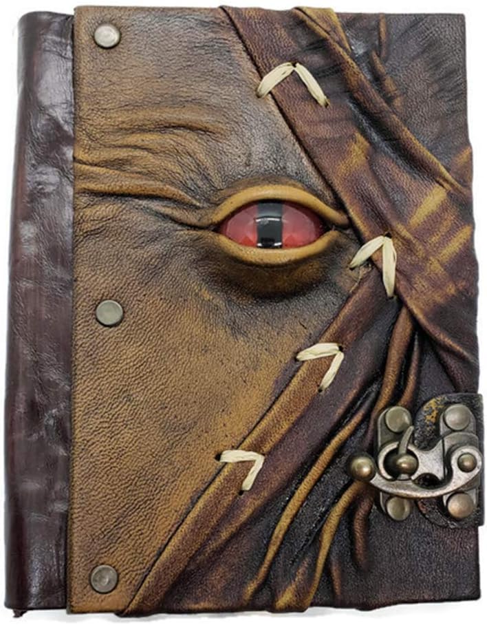 Handmade Sculpted Genuine Leather Notebook Grimoire Spellbook embossed journal sketchbook with 130 Pages