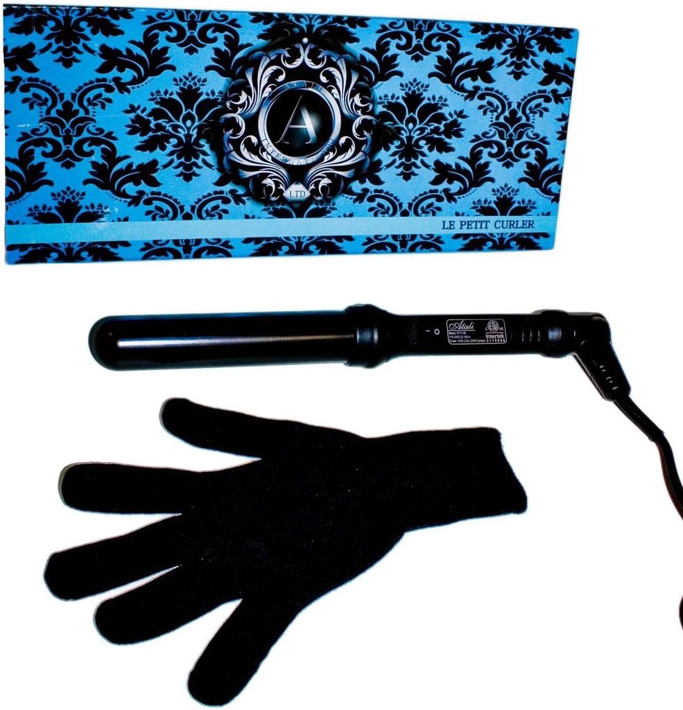ATALI Curler 32mm with Glove Dual Voltage American Plug 110-240V 60Hz, Black