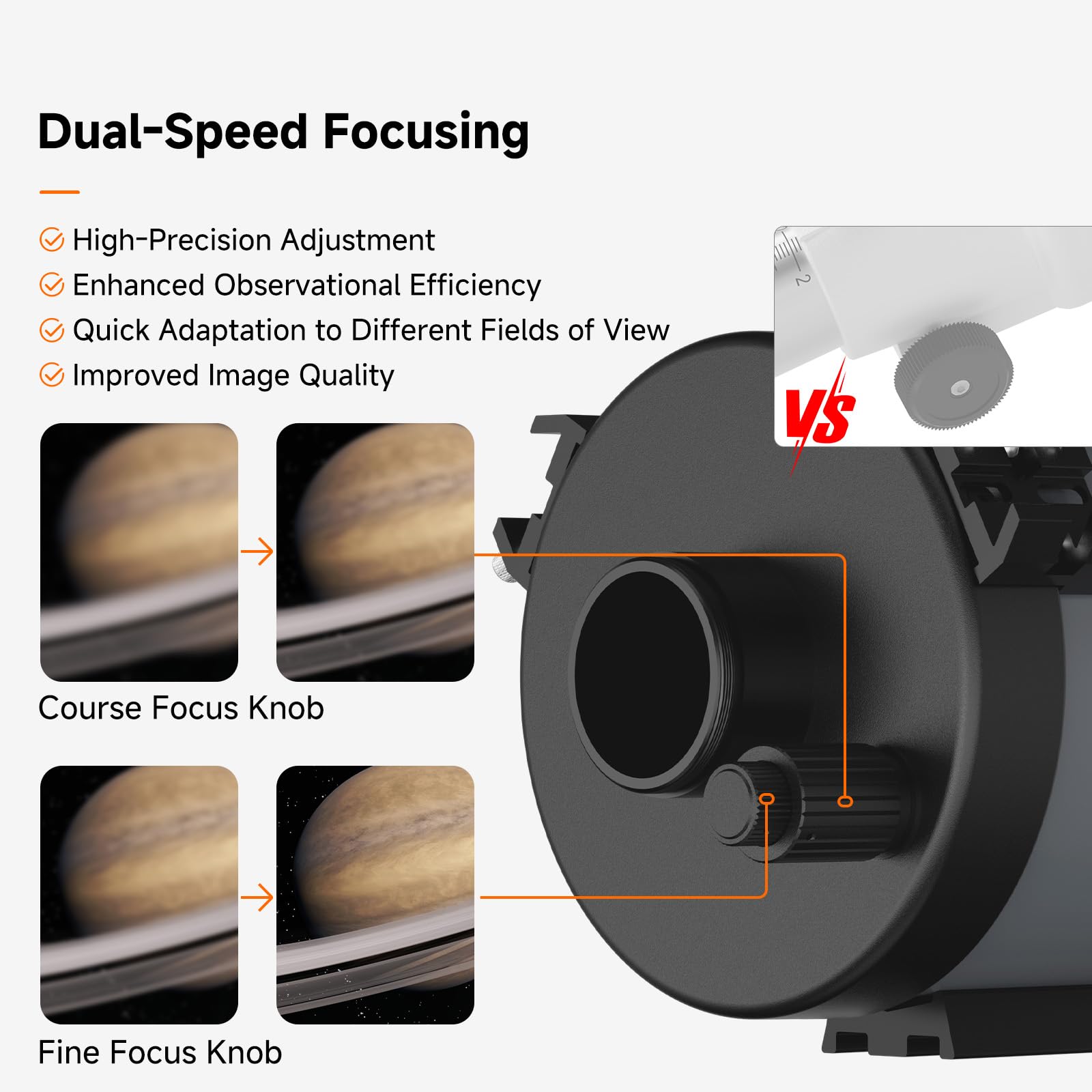 Svbony MK127 Telescopio Astronómico Adultos, 127mm Apertura f/11.8 Telescopio, Maksutov Cassegrain OTA, OTA Catadióptrico de Enfoque de Doble Velocidad para Astronomía Visual y Fotografía Planetaria