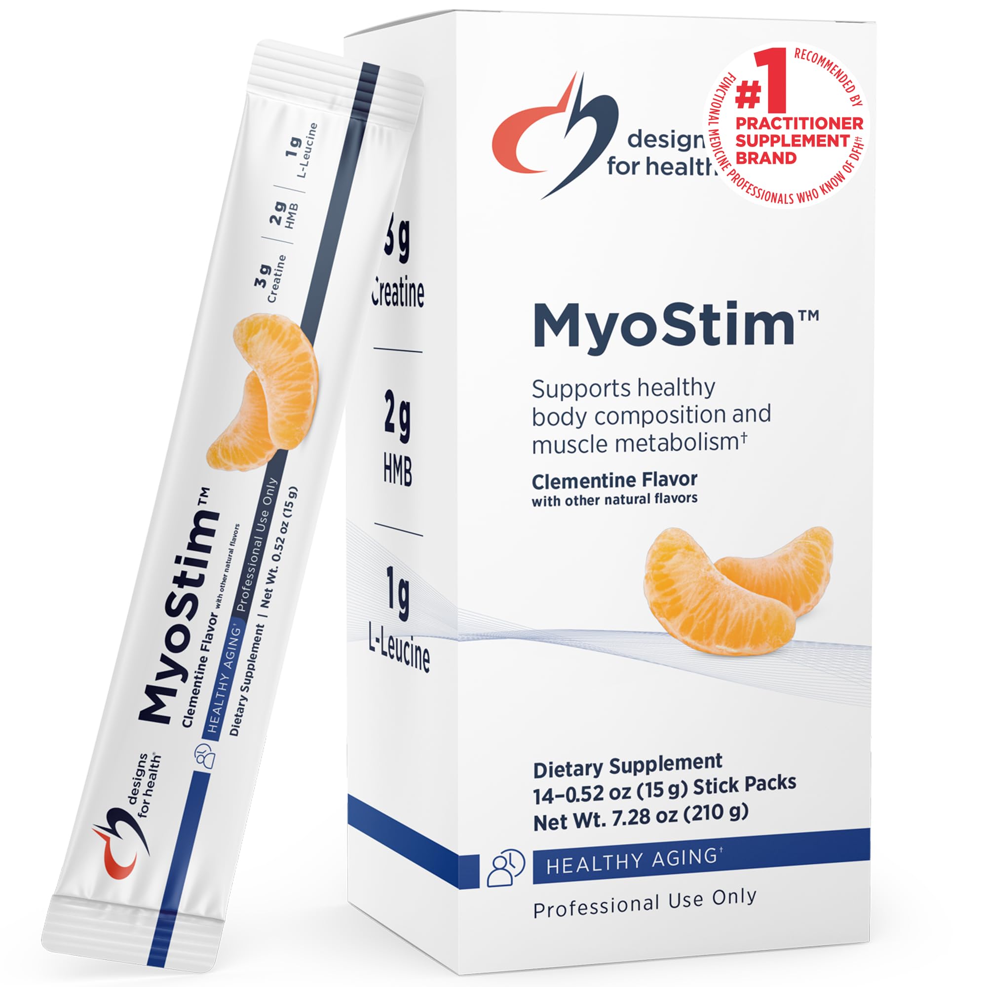 Designs for Health MyoStim, HMB & Collagen Peptides Powder, 14 Stick Packs