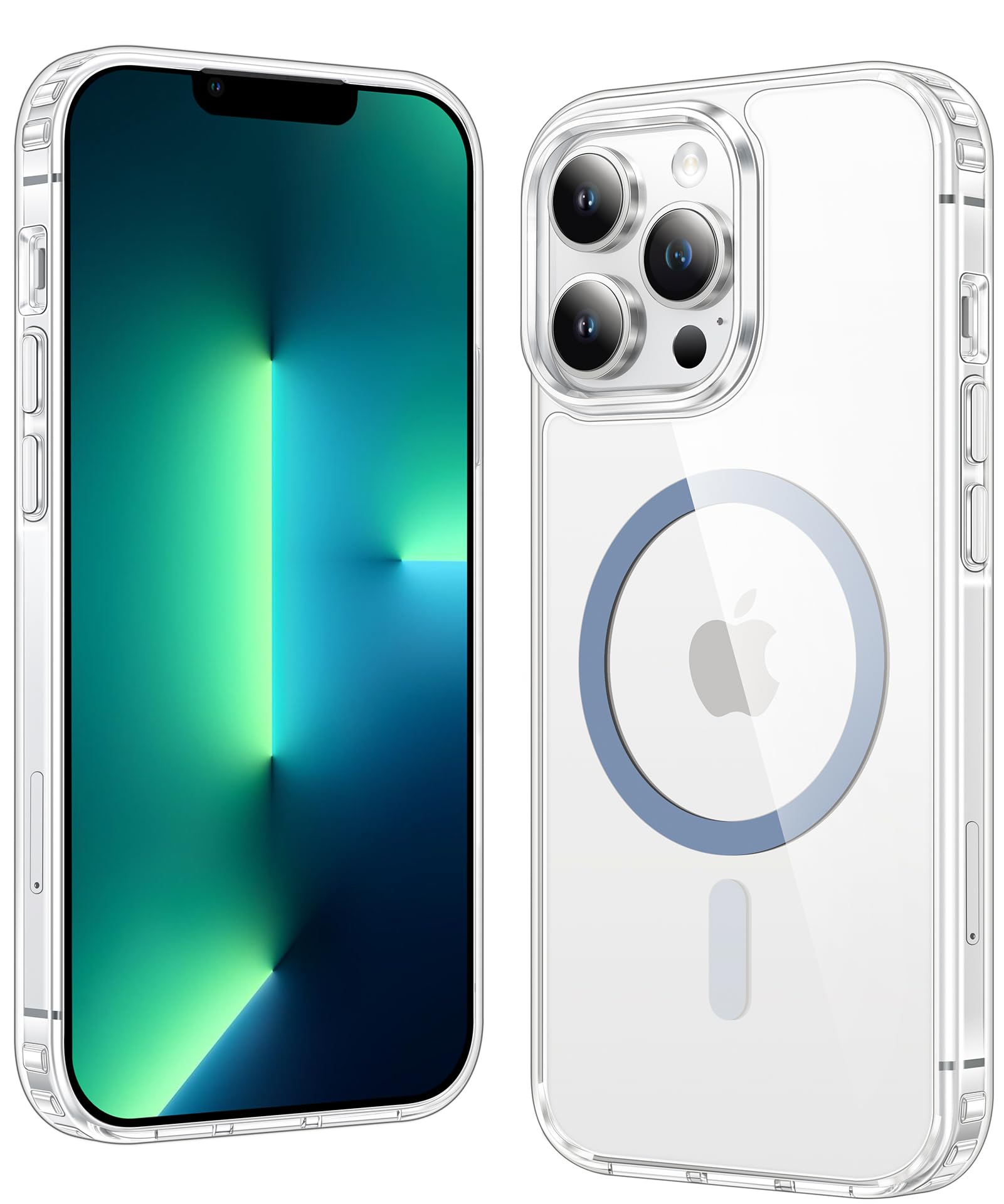 FNTCASE for iPhone 13 Pro-Max Case Compatible with Magsafe Clear Phonecase | Anti Tellowing, Military Grade Drop Protection, Slim Magnetic Phone Cases, Shockproof Bumper, Transparent Cell Cover
