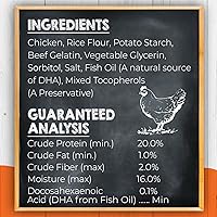 Vista 2 de Canine Naturals Puppy Chicken and Rice Chew - Golosinas para cachorros sin cuero crudo, hechas con pollo estadounidense, totalmente naturales