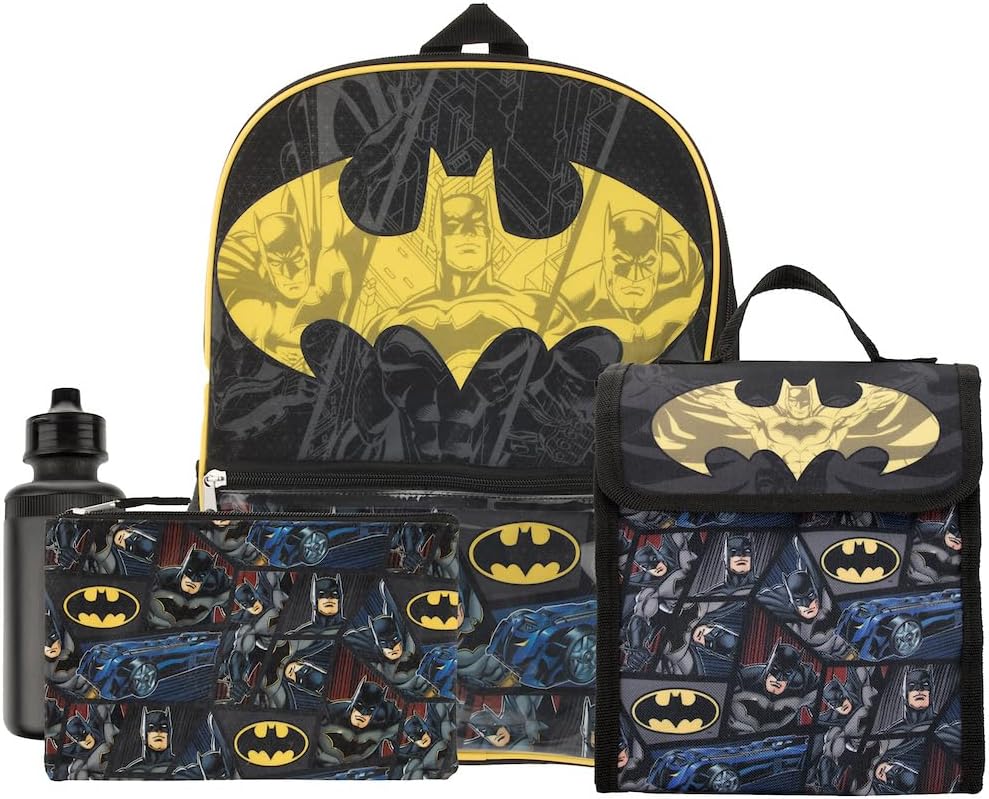 Youth Batman 4pc Backpack and Lunch Set for boys