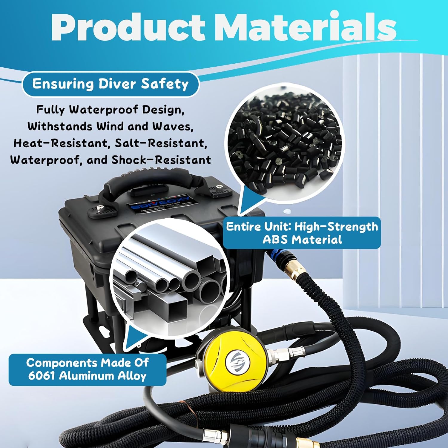 Electric Diving Respirator, Portable Diving Rebreather, Electric Underwater Breathing Apparatus, Lightweight Tankless Design, for Diving and Fishing. Red-1Battery
