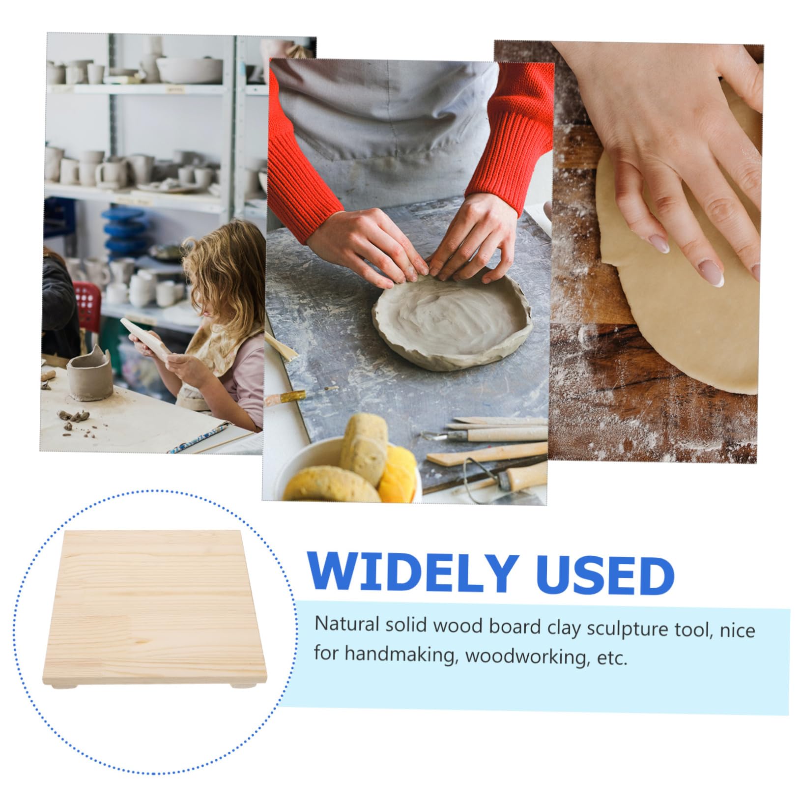 NUOBESTY Holz Tonmodellierbrett für Basteln und Holzarbeiten als Arbeitsplatte für Ton Wasserabsorbierend Leicht und Vielseitig