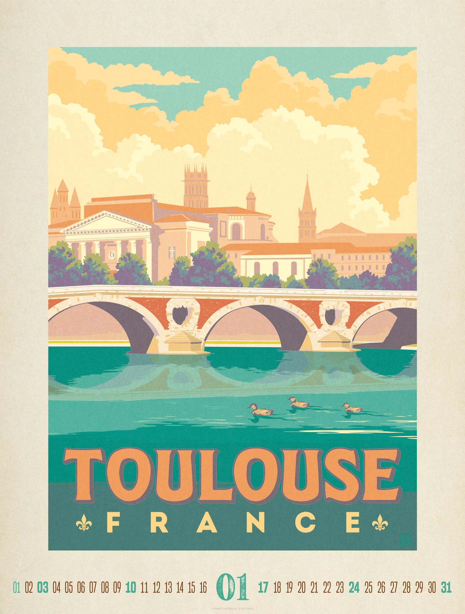 Travel Time Plakate-Kalender 2027 | Hochwertiger Vintage-Kalender im großen Hochformat (50x66 cm) | Reise-Plakate im Retro-Stil
