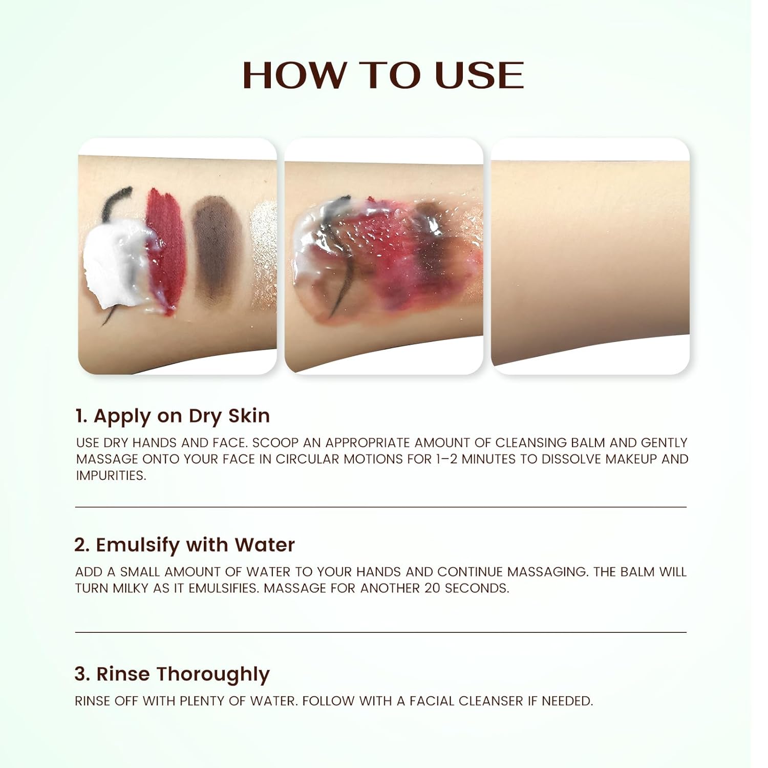 Makeup Remover & Cleanser Balm with Coconut Milk & Multi Natrual Plant Oil for Melting, Cleaning And Moisturizing For All Skin Type - Image 6