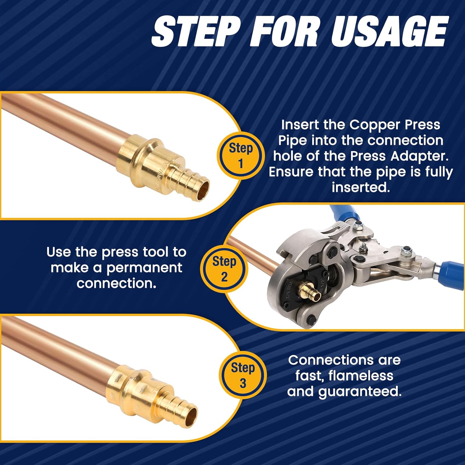 12PCS 1/2” Propress x 1/2" PEX Adapter Crimp Fittings Brass Coupling with EPDM O-Ring for Copper Pipe Connections 250 PSI Pressure Rating Leak-Proof ASTM F1807