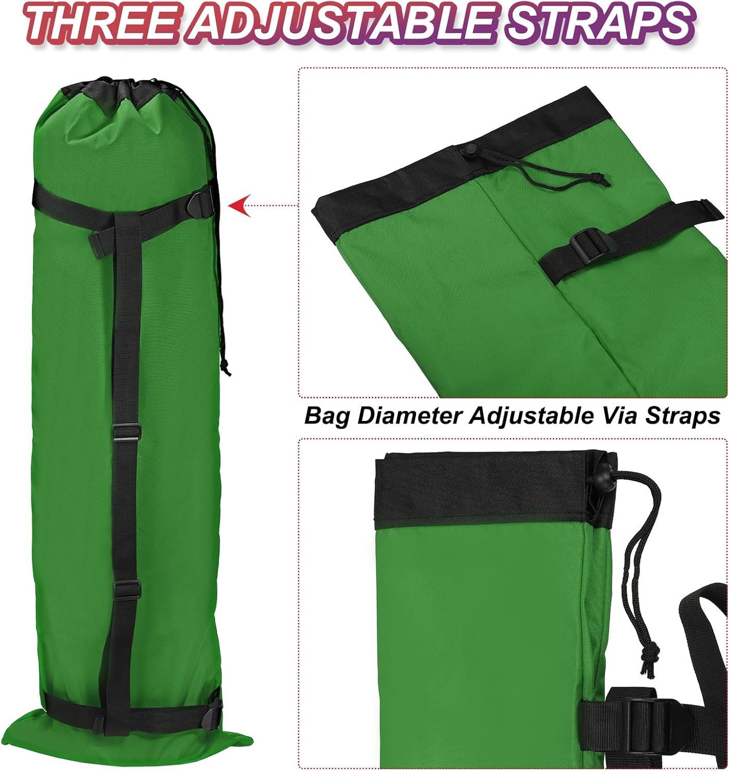 PATIKIL 47 Inch Camp Chair Replacement Bag, Foldable Camping Chair Bag 900D Oxford Large Mouth Carry Bag with Adjustable Shoulder Strap & Side Pocket for Outdoor Camping, Green
