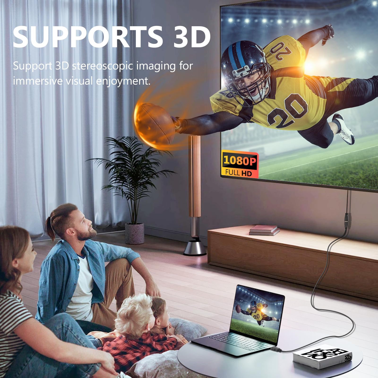 Cable de extensión HDMI de 3 pies, paquete de 2 cables extensores HDMI de alta velocidad macho a hembra, cable adaptador HDMI 1080P para HDTV, monitor, PC, portátil, proyector