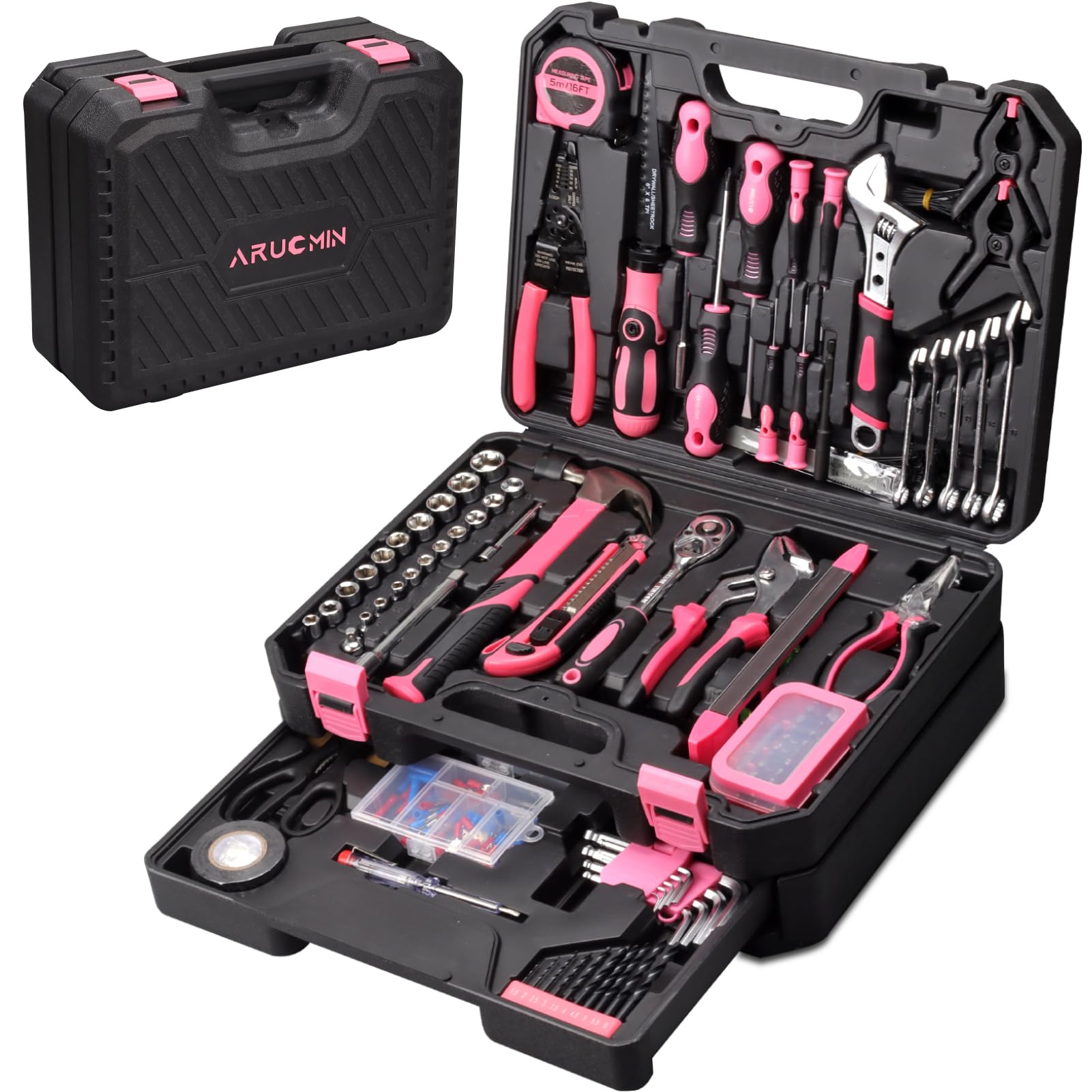 Amazon.com: ARUCMIN 450 Piece Pink Tool Set with Chrome-Vanadium