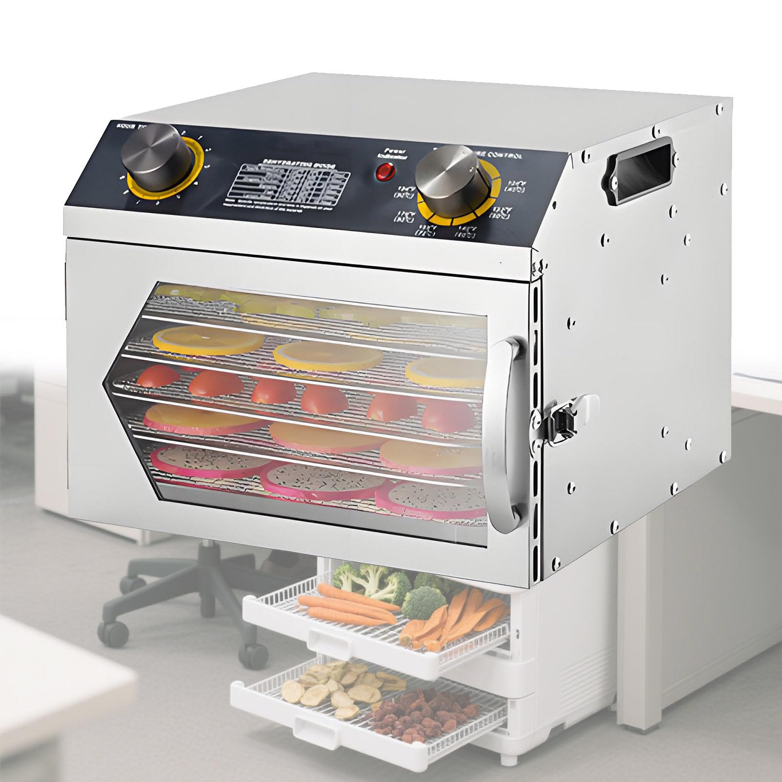 Secador De Alimentos De 18 Niveles con Control De Temperatura, Deshidratador De Frutas, Carnes Y Verduras, Deshidratador De Flores, Equipo De Secado De Acero Inoxidable,(6To Piso)