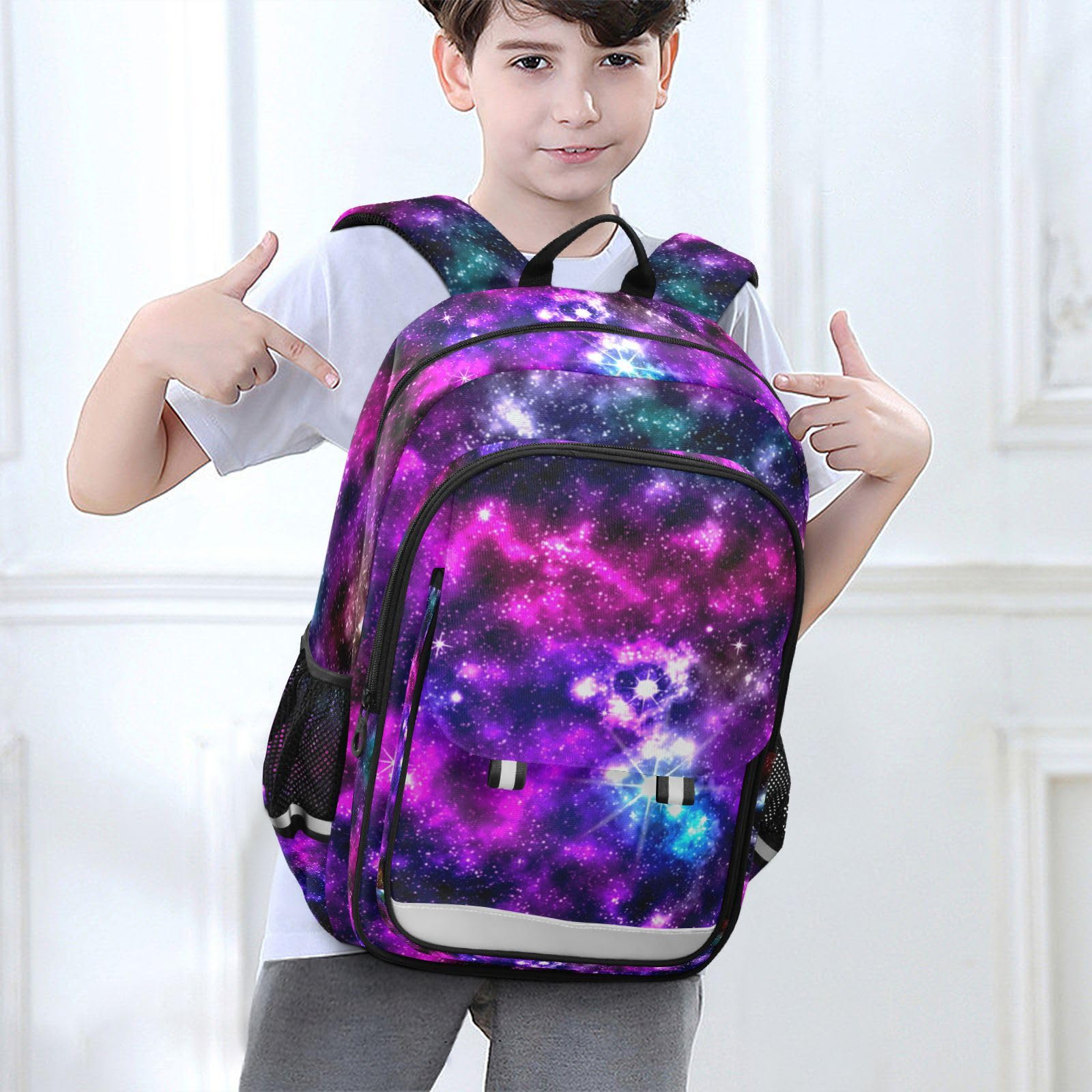 Sac à dos Tendance Galaxie pour Femme et Filles - Maternelle, Léger et Résistant à l'Eau, Rose, Taille Unique