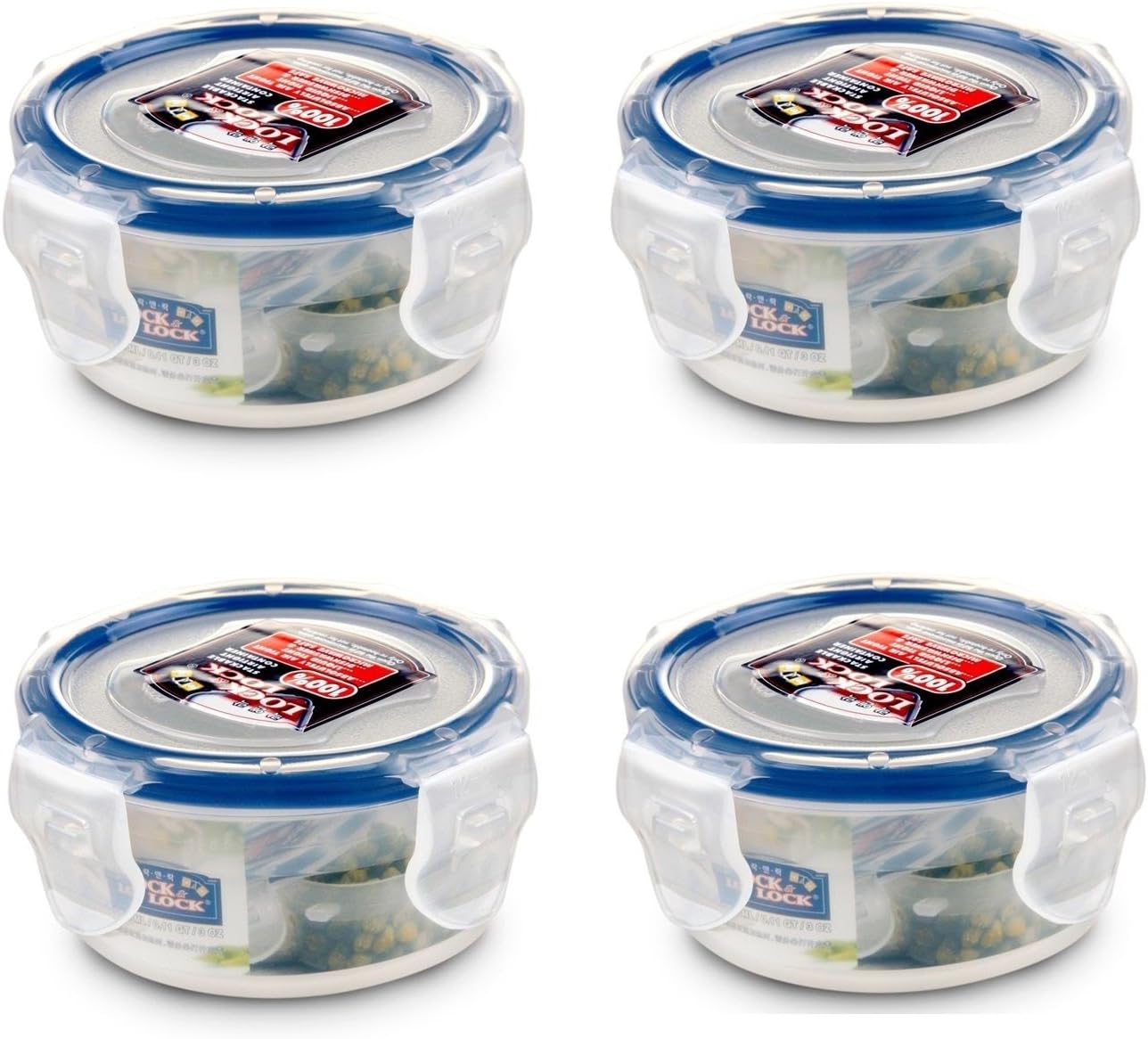 Lock & Lock, No BPA, Water Tight, Food Storage Container, 3-oz, Pack of 4, HPL931